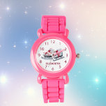 Montre Patins à glace rouge fille de nom blanc<br><div class="desc">Une paire de patins à glace girly en blanc et rouge. Fond blanc. Customisez et ajoutez un nom,  des lettres de couleur rouge foncé et des numéros d'horloge.</div>