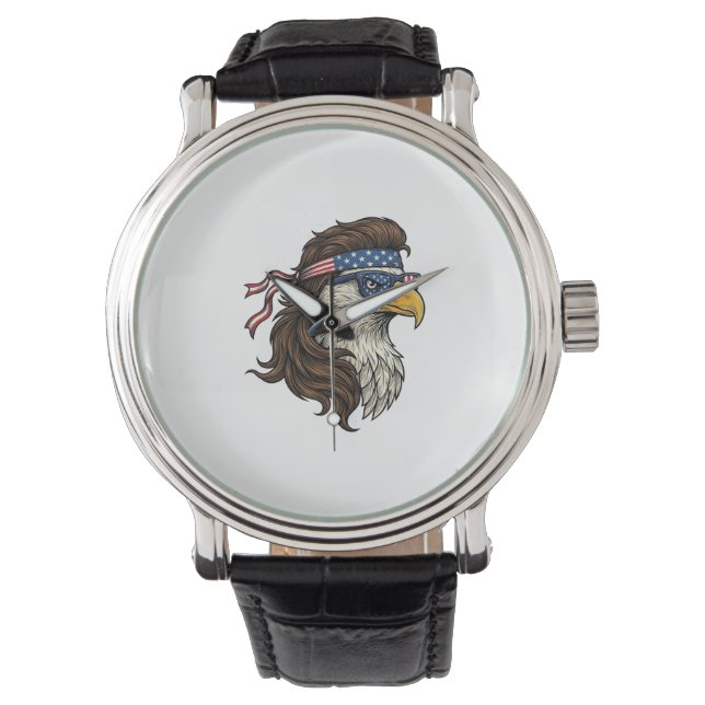 Montre Patriotic Eagle Mullet Vintage Engraving Vector De (devant)