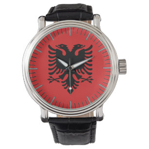 Montre patriotique avec Drapeau d'Albanie