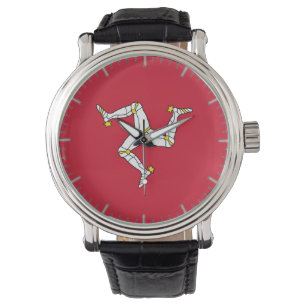 Montre patriotique avec drapeau de l'île de Man, R