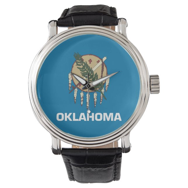 Montre patriotique avec drapeau de l'Oklahoma (devant)