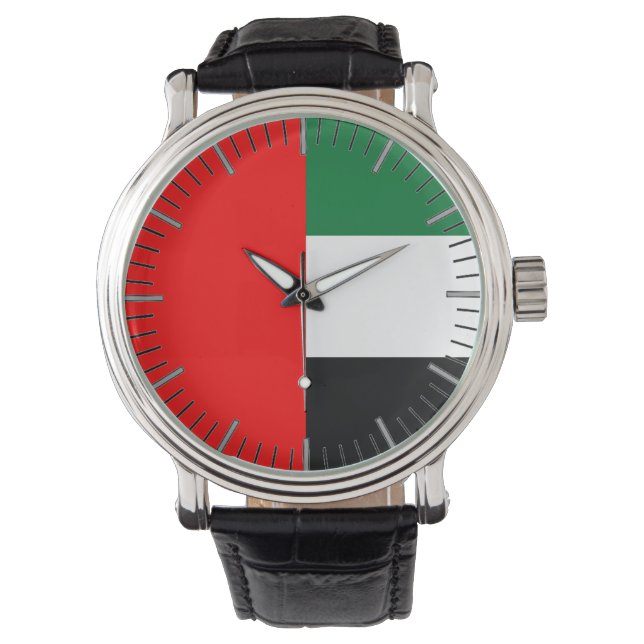 Montre patriotique avec Drapeau des Emirats Arabes (devant)