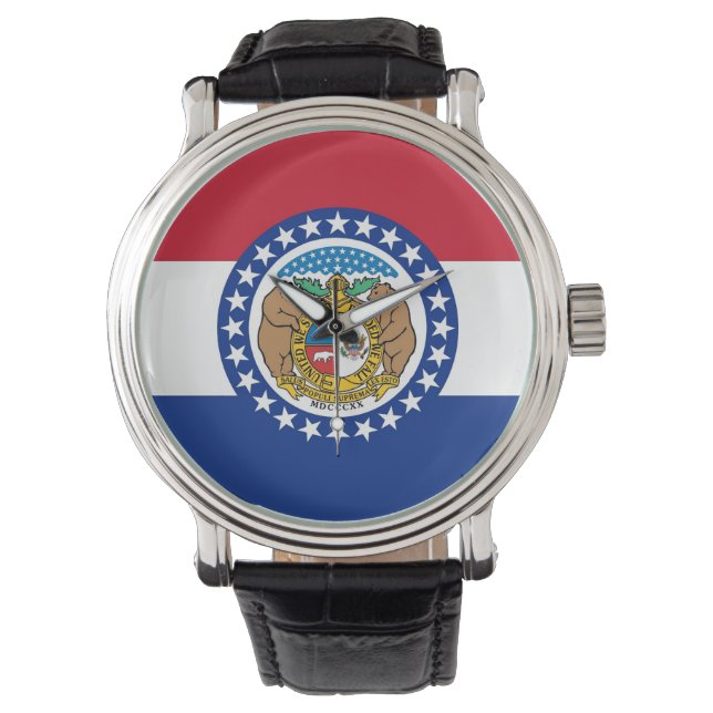 Montre patriotique avec drapeau du Missouri (devant)