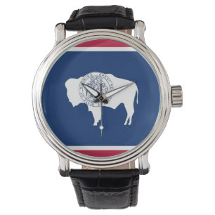 Montre patriotique avec Drapeau du Wyoming
