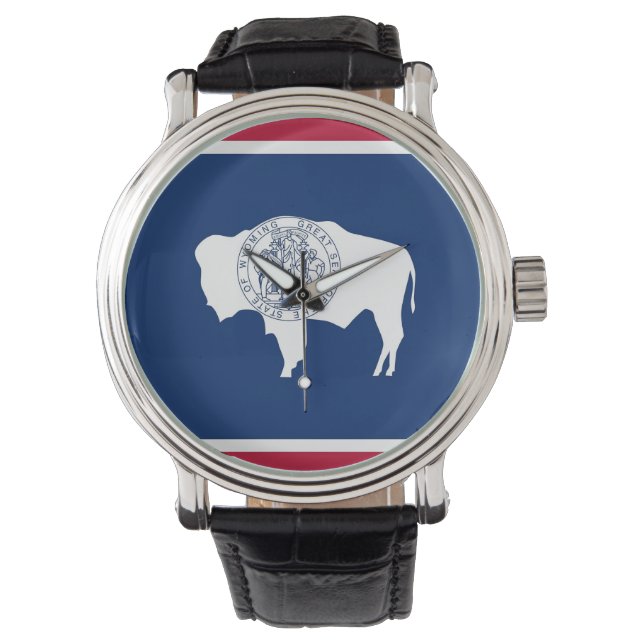 Montre patriotique avec Drapeau du Wyoming (devant)