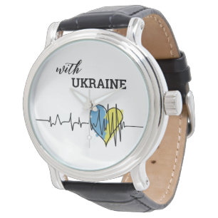 Montre Patriotique ukrainien jaune palpitation du coeur b