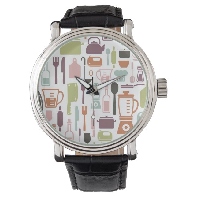 Montre Pattern with colorful cooking icons (devant)
