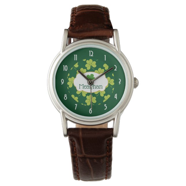 Montre Patters de clover vert (devant)