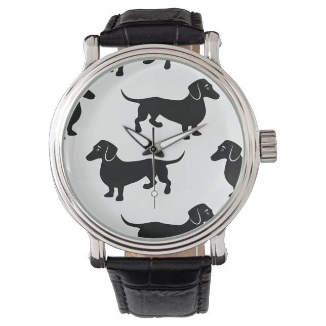 Montre Patters de Cute Black Dachshund (devant)