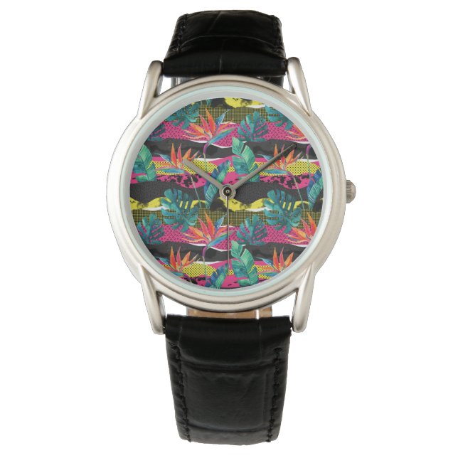 Montre Patters de texture tropicale (devant)
