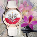 Montre Pavillon polonais & Aigle, Pologne mode tendance /<br><div class="desc">Montres : Pologne & Aigle,  polonais Drapeau mode tendance - amour mon pays,  voyage,  vacances,  patriotes nationaux /fans de sport</div>