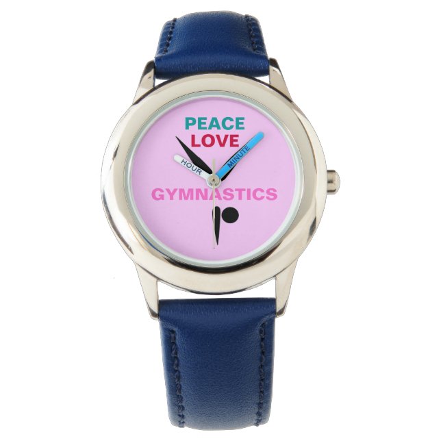 Montre Peace Love Gymnastique Enfants Réglable Bezel Watc (devant)