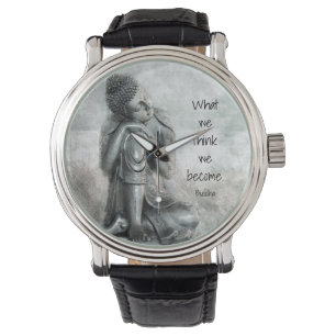 Montre Peaceful Resting Silver Buddha With Wise Quota