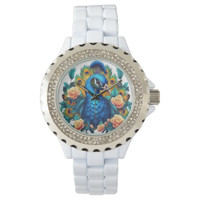 Montre Peacock Avec Roses Peach (devant)