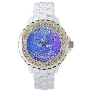 Montre Pearls romantiques Blue Purple eWatch