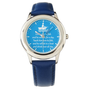 Montre Pêche et bière - expression sarcastique de zen