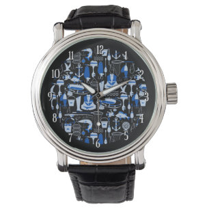 Montre Pêche Motif bleu 2