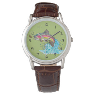 Montre Pêche sautante de mouche à truite arc-en-ciel