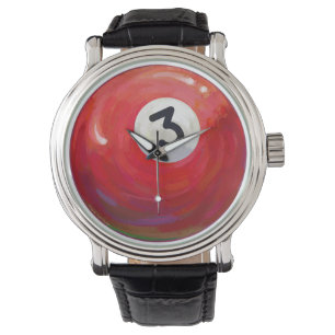 Montre Peint 3 Motif de billard