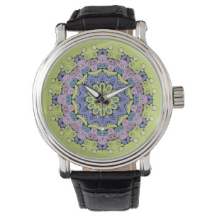 Montre Peinture à la main Mandala Horloge Face 2