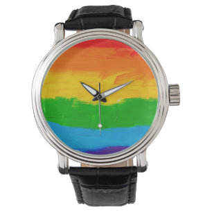 Montre Peinture à l'huile Couleurs arc-en-ciel Gay Lesbia