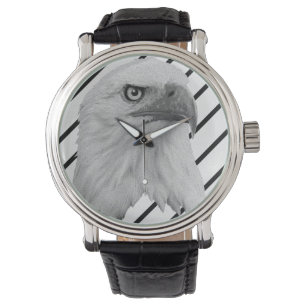 Montre Peinture à l'huile de visage d'aigle chauve,