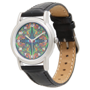 Montre Peinture à l'huile surréaliste tordue et hallucina