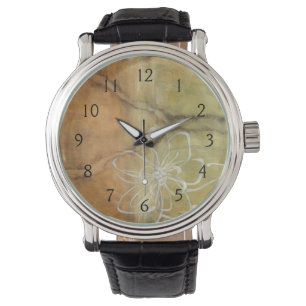 Montre Peinture abstraite de silhouette sur l'arrière -