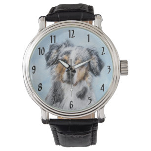 Montre Peinture de berger américaine miniature - Chien Ar