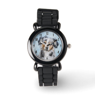 Montre Peinture de berger américaine miniature - Chien Ar