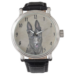 Montre Peinture de berger hollandais - Art original de ch