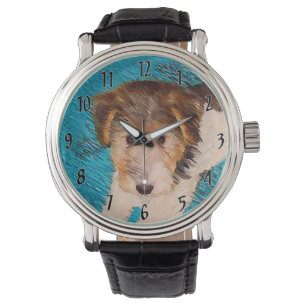 Montre Peinture de chiot Wire Fox Terrier - Art original