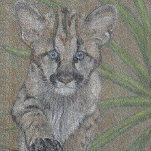 Montre peinture de faune de chaton de puma de grand chat