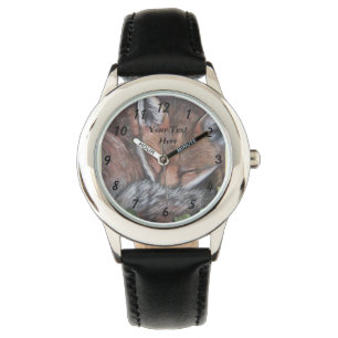 Montre peinture de la faune endormie de renard rouge