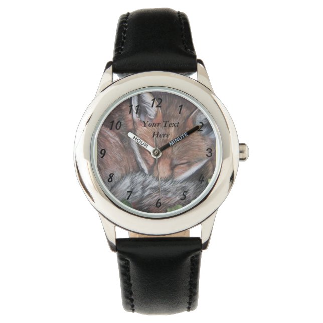 Montre peinture de la faune endormie de renard rouge (devant)