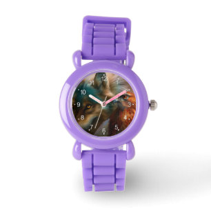 Montre Peinture de loup et d'aigle