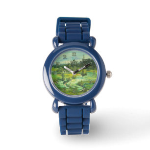 Montre peinture de vallée verte Aquarelle