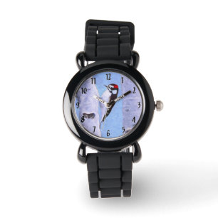Montre Peinture Downy Woodpecker - Art original pour oise