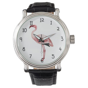 Montre Peinture en Flamant rose rose vintage