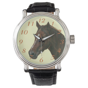 Montre Peinture équine d'art de portrait de cheval de