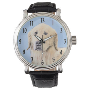 Montre Peinture Golden Retriever - Joli art original chie