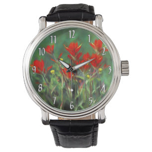 Montre Peinture indienne de pinceau - Art Fleur original
