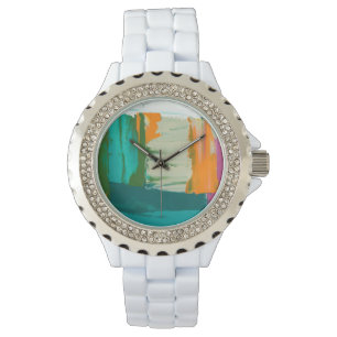 Montre Peinture libre multicolore d'expression