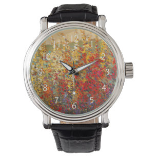Montre Peinture murale lumineuse de jardin des fleurs