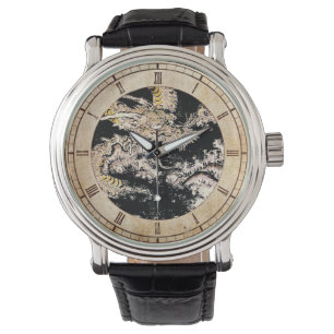 Montre Peinture mythique de dragon d'encre d'ukiyo-e