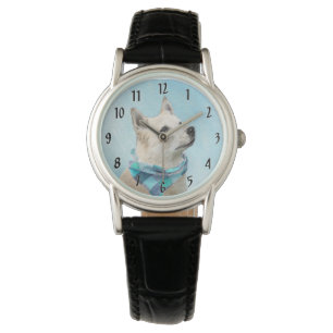 Montre Peinture norvégienne Buhund - jolie art original c