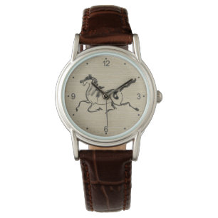 Montre Peinture originale de cheval Zodiaque chinois Anni