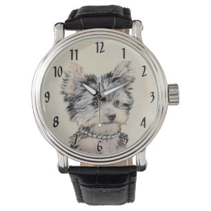 Montre Peinture originale de chiot Yorkshire Terrier