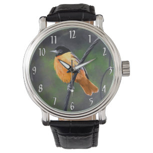 Montre Peinture Oriole - Art original d'oiseau