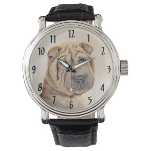 Montre Peinture Shar Pei - Cute Original Chien Art